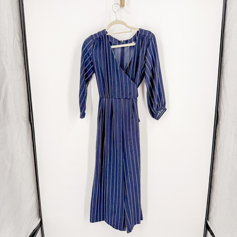 GAP Blue and White Striped Jumpsuit